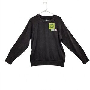 Wicked Musical Womens Goth Grunge Acid Wash Sweatshirt M Universal Studios NEW